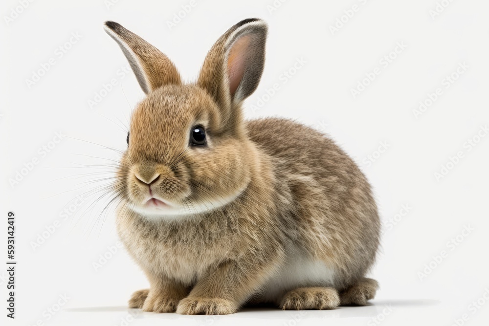 Fototapeta premium bunny from Easter isolated on a white backdrop. Generative AI