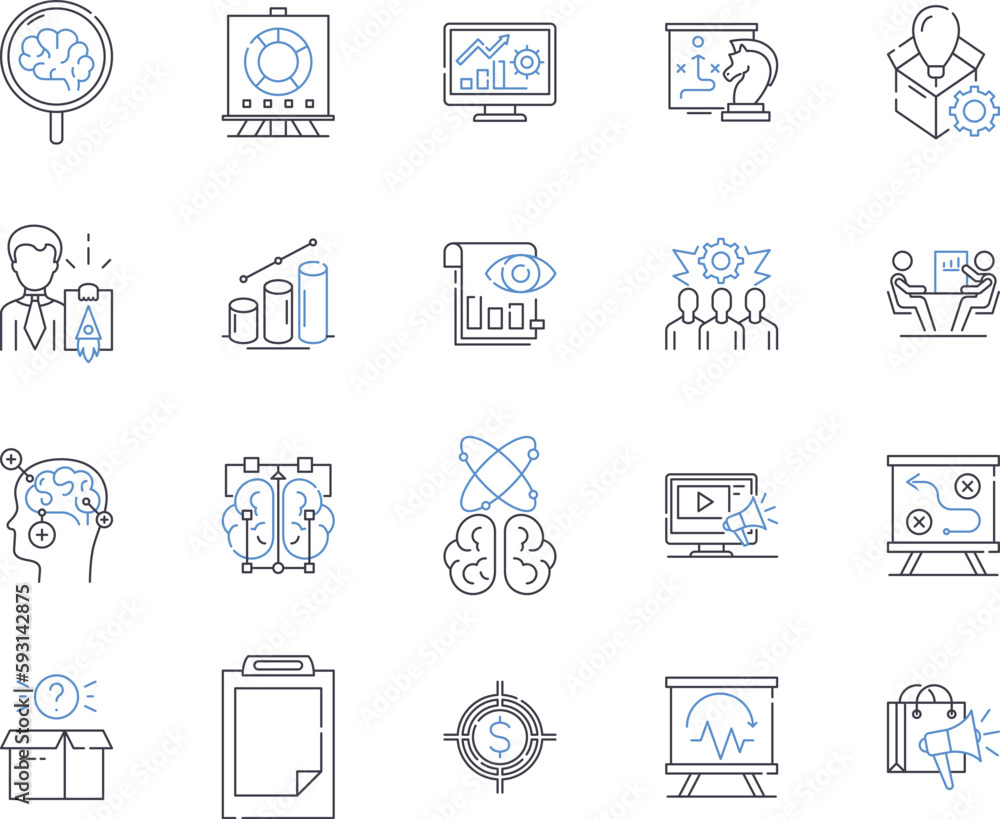 Company strategy outline icons collection. Strategy, Organization, Goals, Objectives, Management, Execution, Projects vector and illustration concept set. Developments,Actions,Marketing linear signs Company strategy outline icons collection. Strategy, Organization, Goals, Objectives, Management, Execution, Projects vector and illustration concept set. Developments,Actions,Marketing linear signs