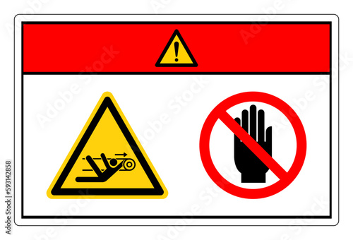 Danger Nip Hazard Do Not Touch Symbol Sign, Vector Illustration, Isolate On White Background Label. EPS10