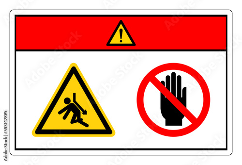 Daner Back Crush Force From Above Do Not Touch Symbol Sign, Vector Illustration, Isolate On White Background Label. EPS10