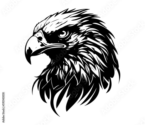  Eagle Face, Silhouettes Eagle Face SVG, black and white Eagle vector