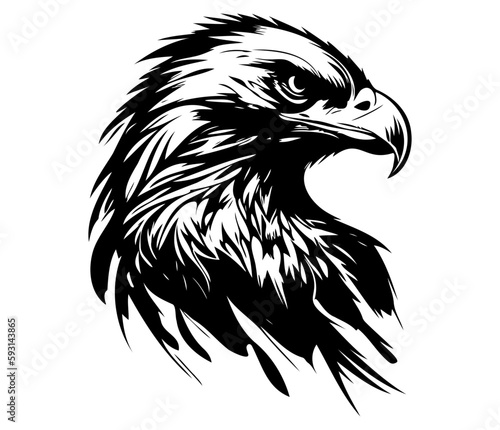  Eagle Face, Silhouettes Eagle Face SVG, black and white Eagle vector