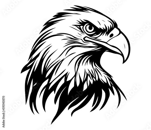  Eagle Face, Silhouettes Eagle Face SVG, black and white Eagle vector
