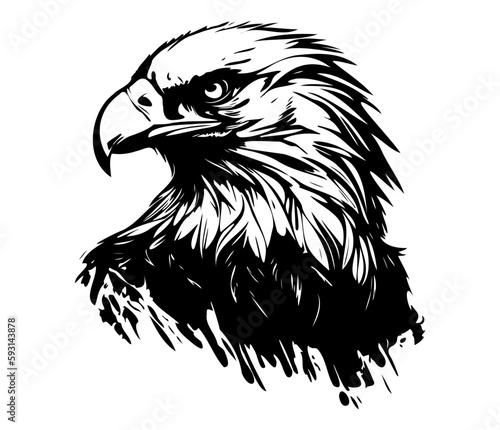  Eagle Face, Silhouettes Eagle Face SVG, black and white Eagle vector