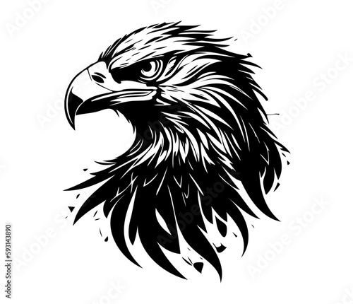  Eagle Face, Silhouettes Eagle Face SVG, black and white Eagle vector