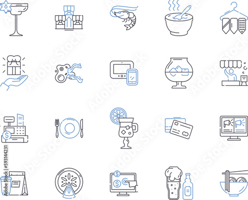 Grocery mall outline icons collection. Grocer, mall, grocery, store, food, supermarket, shop vector and illustration concept set. retail, market, cart linear signs