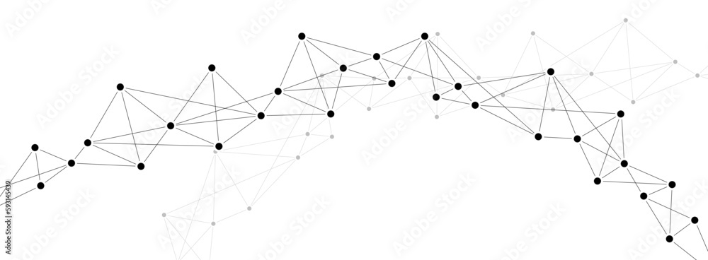 Fototapeta premium Network plexus polygonal connect lines and dots technology background template.