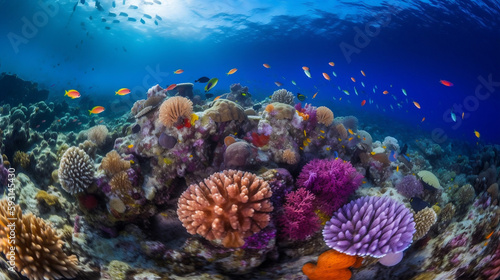 Colorful Underwater Odyssey - Coral Reef and Marine Creatures