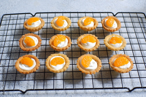 Fruit pie in cooling rack 