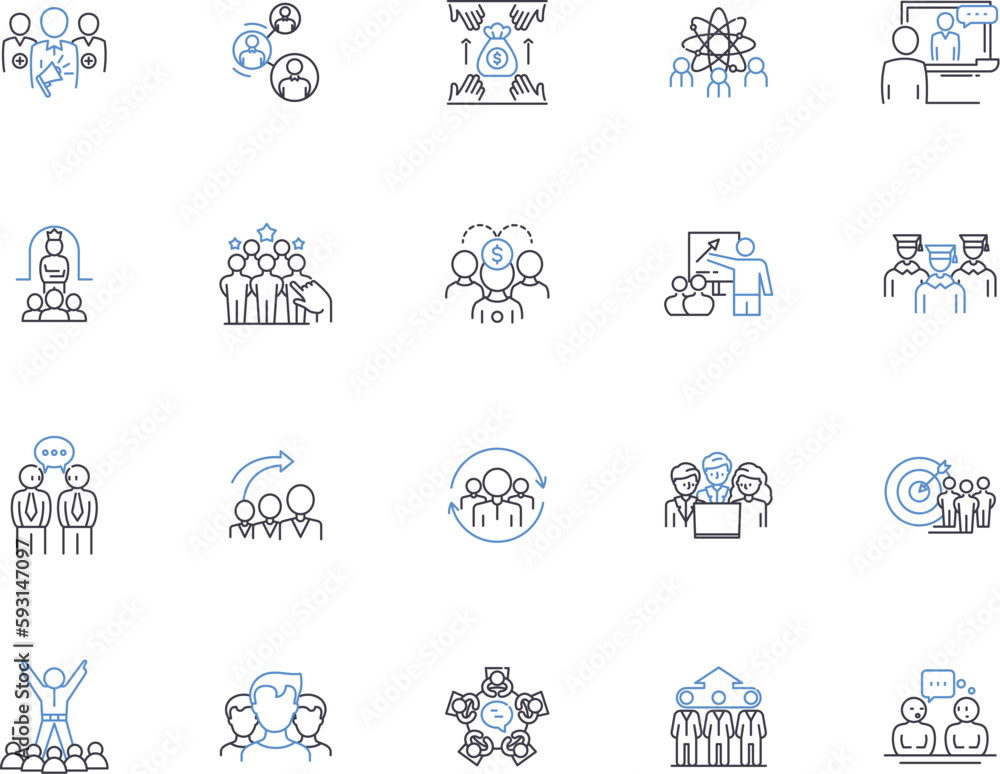 Negotiations outline icons collection. Negotiating, Discussions, Dialogue, Settlement, Arranging, Compromise, Mediation vector and illustration concept set. Bargaining, Consultations, Convincing Negotiations outline icons collection. Negotiating, Discussions, Dialogue, Settlement, Arranging, Compromise, Mediation vector and illustration concept set. Bargaining, Consultations, Convincing