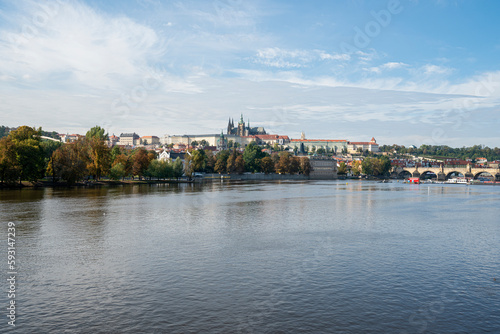 The Castle of Praha on the hill Hradschin in the Czech Republic in summer. © Иван Грабилин