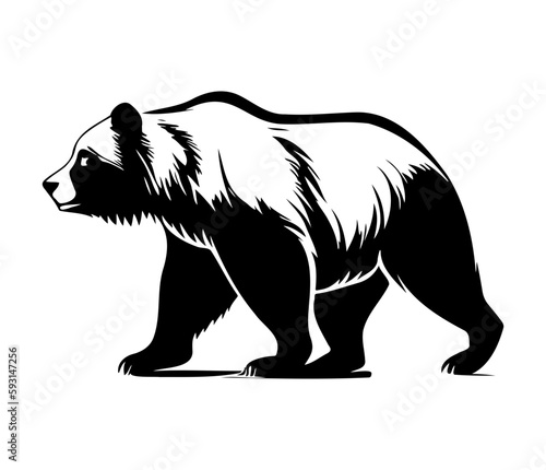 Grizzly bear Face, Silhouettes Grizzly bear Face SVG, black and white Grizzly bear vector