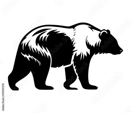Grizzly bear Face, Silhouettes Grizzly bear Face SVG, black and white Grizzly bear vector