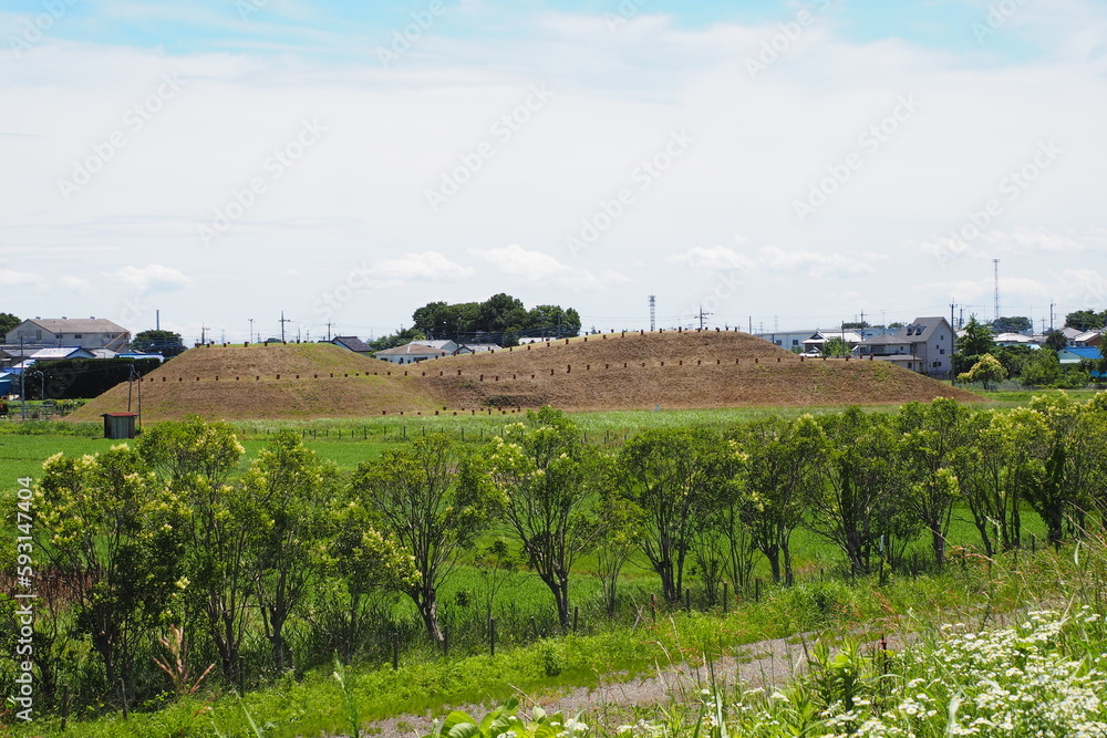 埼玉古墳群の将軍山古墳, Shogunyama Burial Mound in The Sakitama Burial Mounds, Gyoda City, Saitama Prefecture, Japan 埼玉古墳群の将軍山古墳, Shogunyama Burial Mound in The Sakitama Burial Mounds, Gyoda City, Saitama Prefecture, Japan