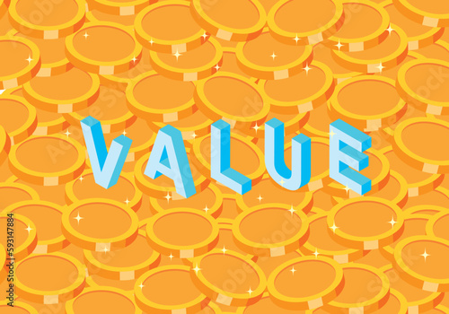 VALUEの文字と大量のコイン