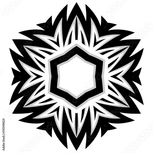 Mandala ornamental decoration for element design in black and white color