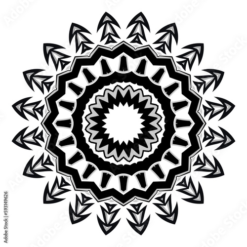 Mandala ornamental decoration for element design in black and white color