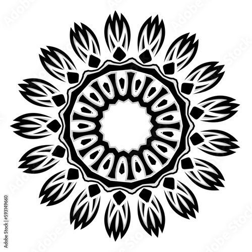 Mandala ornamental decoration for element design in black and white color