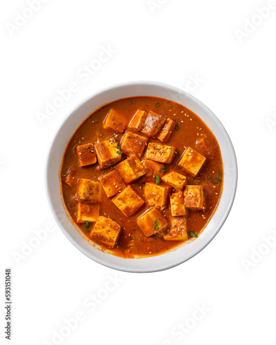 Foto traditional indian paneer butter masala cheese cottage curry no background