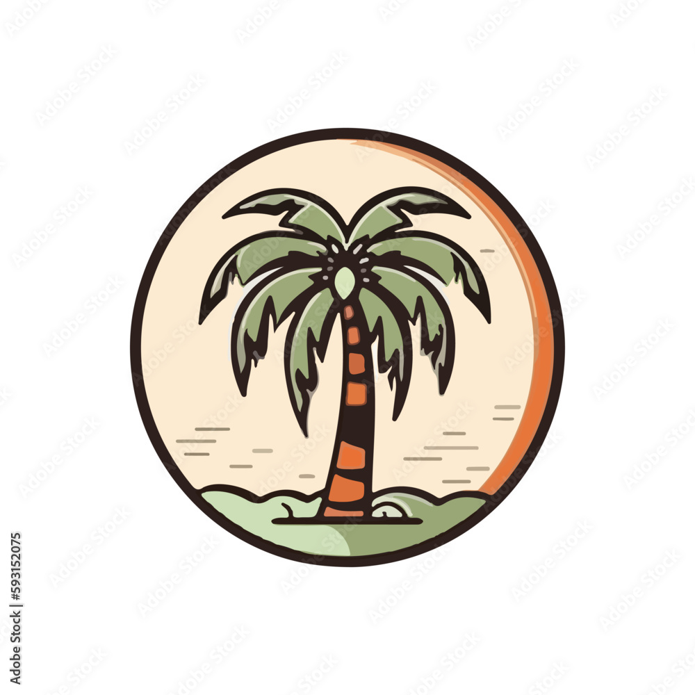Coconut tree cartoon style, vector art and illustration. Coconut tree cartoon style, vector art and illustration.