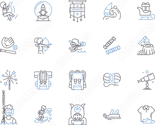 Handcraft outline icons collection. handcraft, artisan, craft, creativity, skill, talent, design vector and illustration concept set. technique, tool, material linear signs