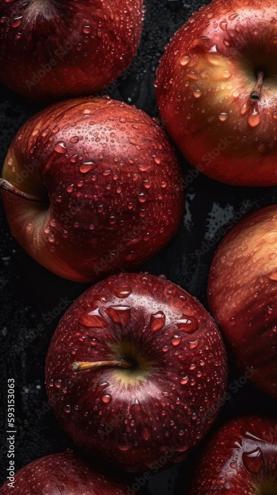 Fresh apples background - generative ai Fresh apples background - generative ai