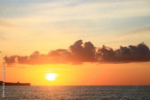 background sun at sunset landscape orange sky evening