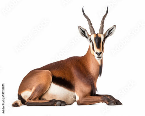 photo of blesbok isolated on white background. Generative AI