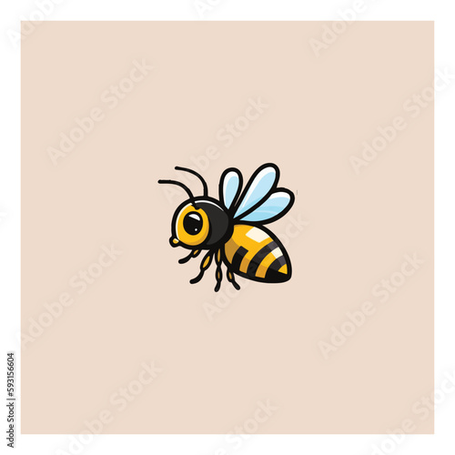 Cartoon friendly bee flying. Insect character. vectors
