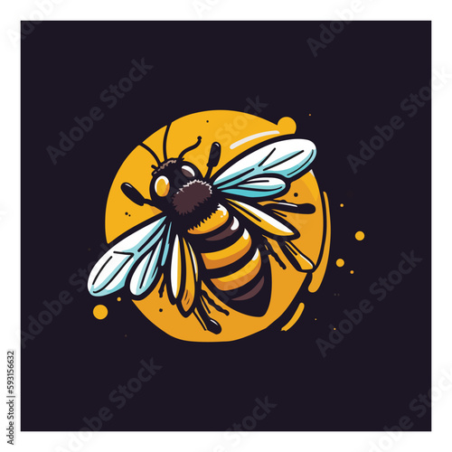 Cartoon friendly bee flying. Insect character. vectors