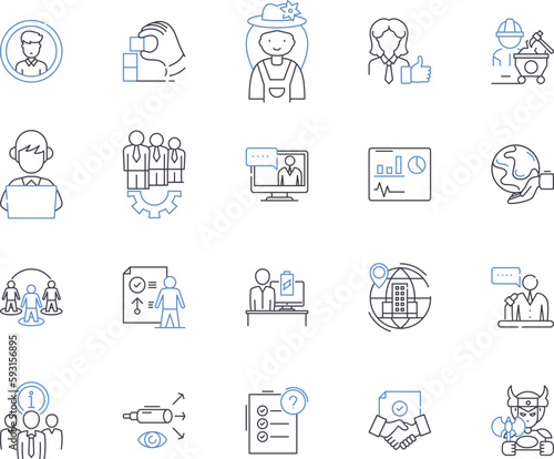 Customer satisfaction outline icons collection. Satisfaction, Contentment, Gratification, Delight, Joy, Ease, Reliability vector and illustration concept set. Comfort, Happiness, Quality linear signs