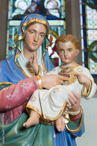 Small statuette of Madonna and Child inside St Marys Cathedral