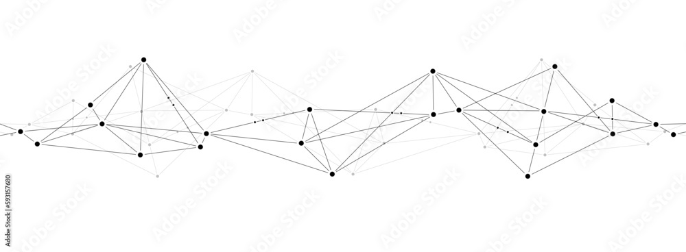 Abstract polygonal connect lines and dots technology background template.