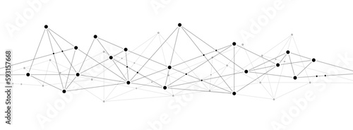 Data link network polygonal connect lines and dots technology background template.