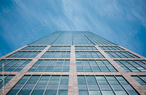 low angle view of a modern skyscraper office building © Jarama