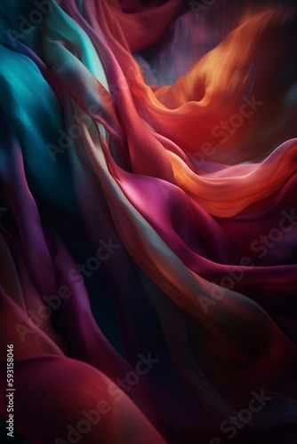 colorful gradient flowing fabric background. generative AI