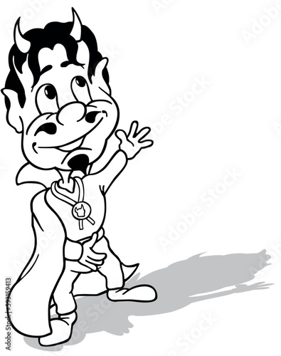 Drawing of a Smiling Devil ...