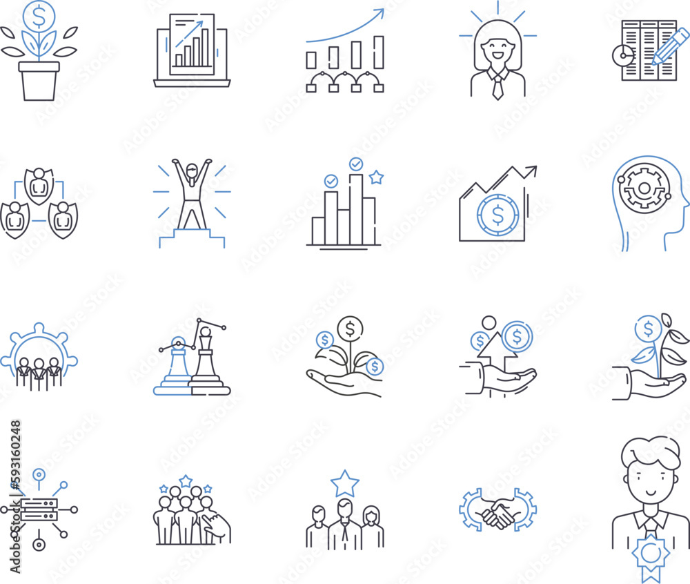 Work effectiveness outline icons collection. Efficiency, Productivity, Accuracy, Quality, Output, Proficiency, Competency vector and illustration concept set. Potential, Proficiency, Competency linear Work effectiveness outline icons collection. Efficiency, Productivity, Accuracy, Quality, Output, Proficiency, Competency vector and illustration concept set. Potential, Proficiency, Competency linear