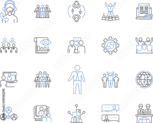 Hedge fund outline icons collection. Hedge, Fund, Investing, Investment, Management, Manager, Strategies vector and illustration concept set. Strategy, Returns, Return linear signs