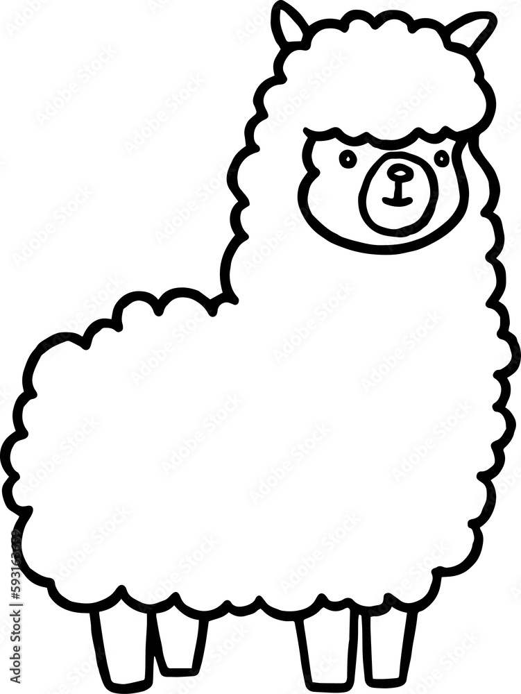 alpaca coloring outline alpaca coloring outline
