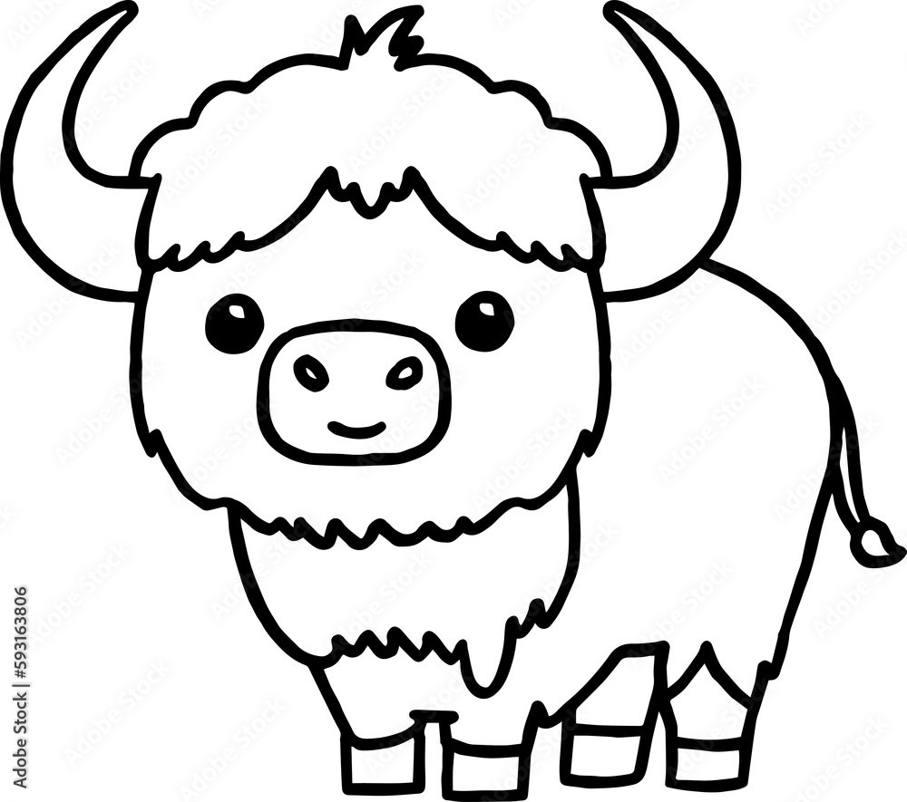 yak coloring outline yak coloring outline