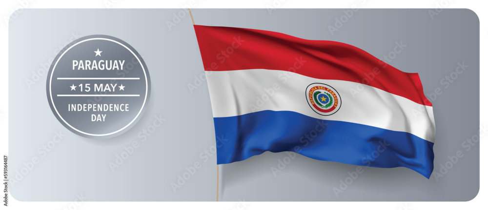 Paraguay independence day vector banner, greeting card. Paraguay independence day vector banner, greeting card.