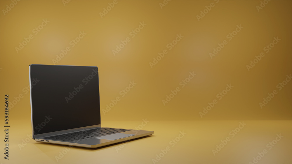 The laptop on the table The laptop on the table