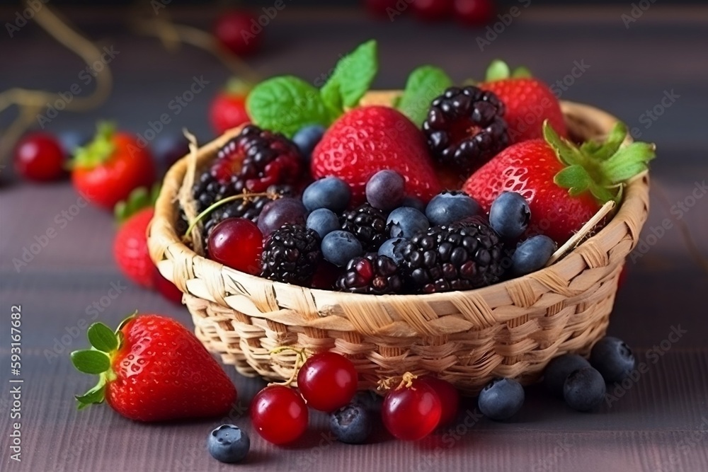 A basket of berries A basket of berries
