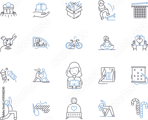 Handcraft outline icons collection. handcraft, artisan, craft, creativity, skill, talent, design vector and illustration concept set. technique, tool, material linear signs