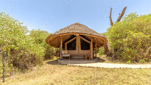 Exterior of a luxury lodge, Amboseli National Park, Kenya. © Gunter