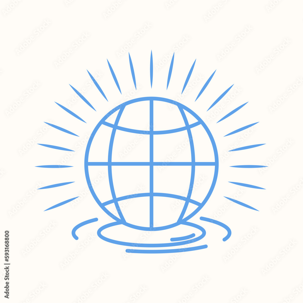 commonwealth day icon, globe symbol over water