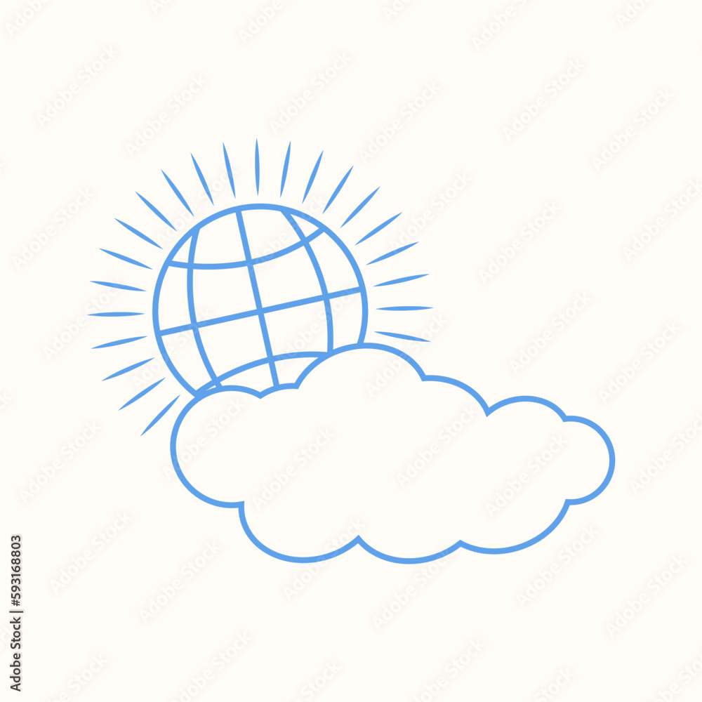 commonwealth day icon, cloud line art. commonwealth day icon, cloud line art.