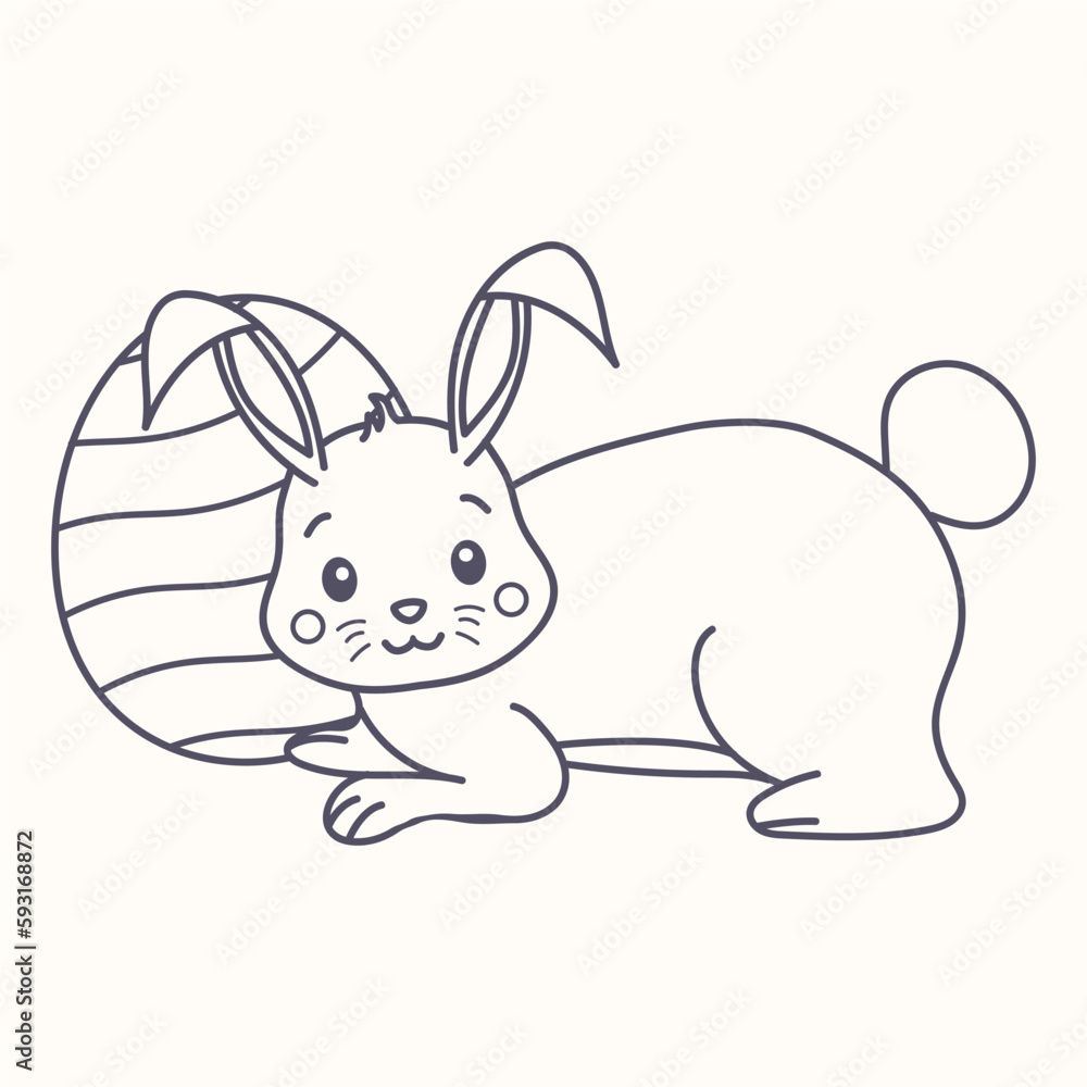 cute bunny coloring book is relaxing near the eggs cute bunny coloring book is relaxing near the eggs