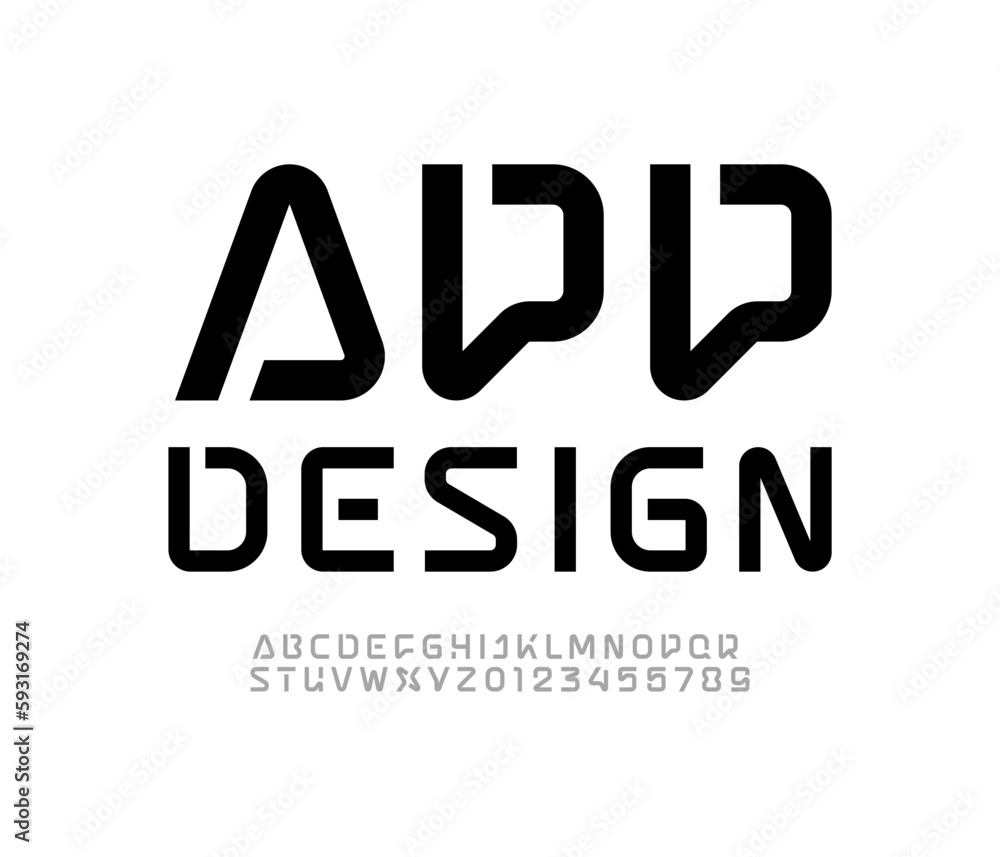 Technical font, digital alphabet, Latin letters from A to Z and Arab numbers from 0 to 9 for you ui ux designs Technical font, digital alphabet, Latin letters from A to Z and Arab numbers from 0 to 9 for you ui ux designs